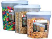 3 Pc Plastic Cereal Dispenser Set Dry Foods Snack Storage Containers White Lids