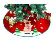 Happy Christmas Tree Skirt 42 Red Rudolph Reindeer Xmas Tree Skirt