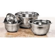 4 Pc High Quality Stainless Steel Mixing Bowls Hammer Design Mix Prep Bowls Set