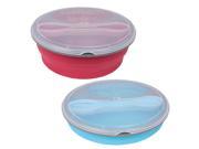 2 Pack Bento Box Lunch Box – Collapsible Compartment Lunch Box Assorted Colors