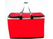 Insulated Picnic Basket w Handles Picnic Hamper Beach Cooler Red
