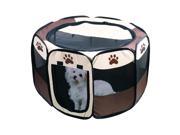 Imperial Home Portable Dog Pen – Outdoor Indoor Puppy Pen – Paw Print Dog Playpen or Dog Exercise Pen