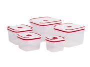 10 Piece Meal Prep Lunch Box – Bento Box Lunch Container Food Storage Container w Red Vented Lids