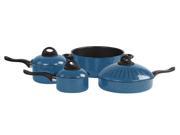 7 Pc Pasta Pot Non Stick Cookware Set – Kitchen Non Stick Pots And Pans Set Marble Coat Exterior