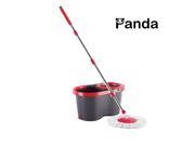 Panda Stainless Steel Deluxe Wringing Basket High Speed Spin Mop and Bucket System with 1 Extension Rod and 4 Microfiber Mop Heads