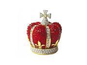 24k Gold Plated Swarovski Crystal Royal Cross Crown Trinket Box