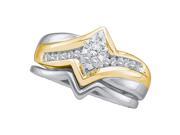 10k White Gold .20 CTW Diamond Bridal Set Engagement Ring Size 7