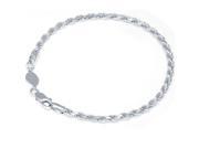 .925 Sterling Silver Rope Bracelet 8