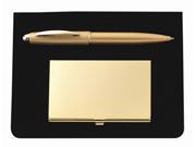 Gold Card Case And Pen Gift Set