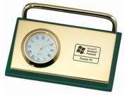Green Metal Card Holder With Desk Clock 4 x 2 3 4 x 1 1 4