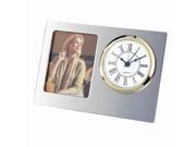 Silver Metal Picture Frame Desk Clock 5 1 2 x 4 x 3 4