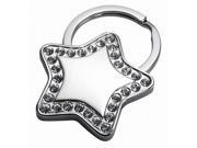 Silver Plate Crystal Star Key Ring Gift Box 1 1 2 x 2 x 1 2