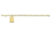 Gold Plated Bracelet With Rectangular Pendant 3 4 x 8 1 4