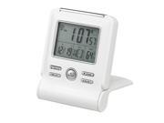 White Atomic Travel Alarm Desk Clock Approximately 3.75 x 2.75 x .75