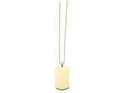 Gold Plated Dog Tag Necklace 1 1 4 x 20