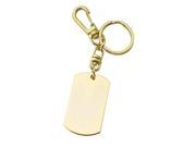 Gold Plated Dog Tag Key Chain 1 1 4 x 4 1 2
