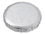 Silver Plated Compact Case With Pattern 2 3 4 x 2 3 4 x 1 2