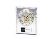 Crystal Desk Clock W Wooden Velvet Box 6 x 7 1 2 x 1 1 2