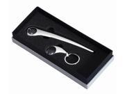 Silver Black Crystal Key Chain And Letter Opener Gift Set