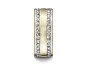 Benchmark 14K Yellow Gold 8Mm Comfort Fit Double Row Channel Set 66 Stone Diamond Eternity Wedding Band Ring 1.32Ct