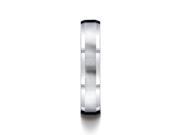 Benchmark Argentium Silver 5Mm Comfort Fit Satin Finished Beveled Edge Design Wedding Ring Band