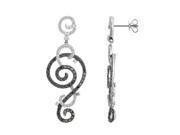 1.11 Carat Black Round Diamond 18K White Gold Earrings 4.44g 1.11 Carat Black Round Diamond 18K White Gold Earrings 4.44g