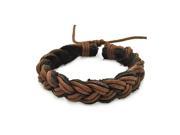 Black Brown Leather Braided Bracelet