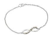 Women s Sterling Silver 925 Pearl Infinity Bracelet 567 bgb00196
