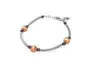 Rose Gold Over Sterling Silver 925 Italian Bead Chain Bracelet 7 567 itb00122rgp