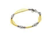 Sterling Silver 925 Italian Link Bead Chain Bracelet 7.5 8 567 itb00025gp