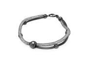 Sterling Silver 925 Italian Bead Chain Bracelet 7.5 567 itb00075blk