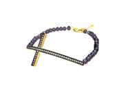 Women s Sterling Silver 925 Amethyst Sideway Cross Religious Bead Chain Bracelet 7 567 bgb00088