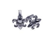 Men s Sterling Silver Fleur De Lis Cufflink Rhodium Finish Jewelry 567 stf0002