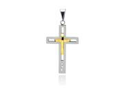 Stainless Steel 4 toned double cross pendant Stainless Steel 4 toned double cross pendant