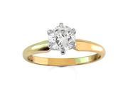 14k Yellow Gold Round Diamond Solitaire Engagement Ring 0.50 ct