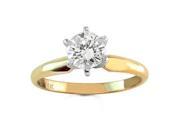 18k Yellow Gold Round Diamond Solitaire Engagement Ring 0.75 ct