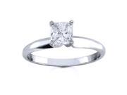 18k White Gold Princess Diamond Solitaire Engagement Ring 0.50 ct