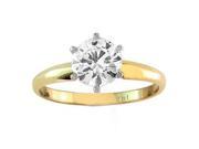 14k Yellow Gold Round Diamond Solitaire Engagement Ring 1.00 ct