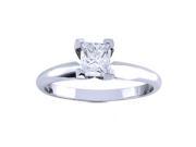 18k White Gold Princess Diamond Solitaire Engagement Ring 0.75 ct