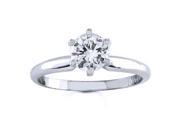 18k White Gold Round Diamond Solitaire Engagement Ring 0.75 ct