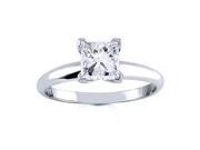 14k White Gold Princess Diamond Solitaire Engagement Ring 1.00 ct