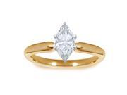 14k Yellow Gold Marquise Diamond Solitaire Engagement Ring 0.75 ct