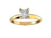14k Yellow Gold Princess Diamond Solitaire Engagement Ring 0.50 ct