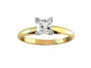 18k Yellow Gold Princess Diamond Solitaire Engagement Ring 0.75 ct