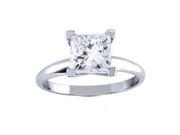 18k White Gold Princess Diamond Solitaire Engagement Ring 2.00 ct