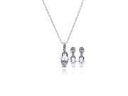 Cubic Zirconia CZ .925 Sterling Silver Tear Drop Design Necklace Pendant Earrings Jewelry Set 567-sts00353 Cubic Zirconia CZ .925 Sterling Silver Tear Drop Design Necklace Pendant Earrings Jewelry Set 567-sts00353