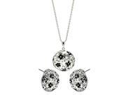 Cubic Zirconia CZ Ladies Brass Rhodium Flower Necklace Pendant Earrings Jewelry Set 567-sbs0016 Cubic Zirconia CZ Ladies Brass Rhodium Flower Necklace Pendant Earrings Jewelry Set 567-sbs0016