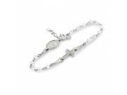 925 Sterling Silver Rhodium Plated And Moonstone Rosary Bracelet 7 1