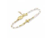 925 Sterling Silver Gold Plated And Moonstone Rosary Bracelet 7 1