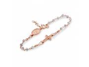 925 Sterling Silver Rose Gold Plated And Labradorite Rosary Bracelet 7 1